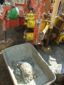 Drilling the first bore hole